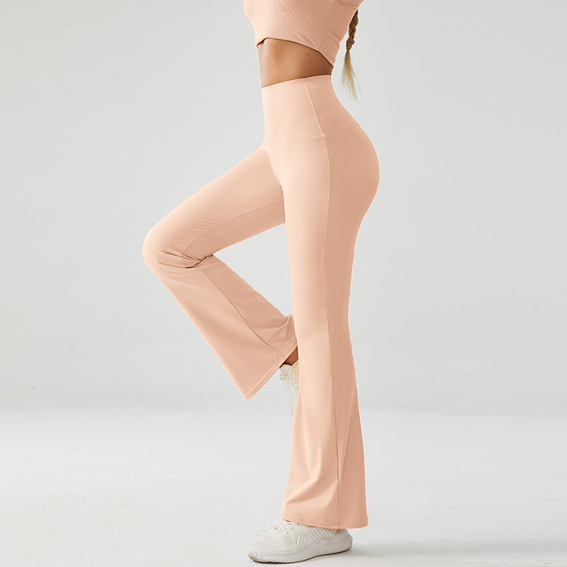 Soft Peach Luxe High Rise Flare Yoga Pants
