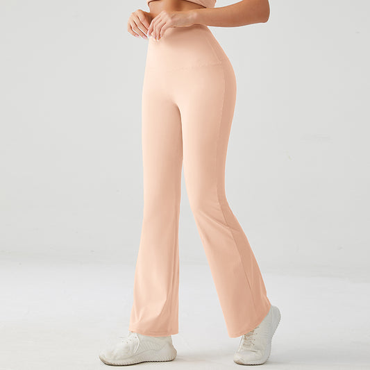Soft Peach Luxe High Rise Flare Yoga Pants