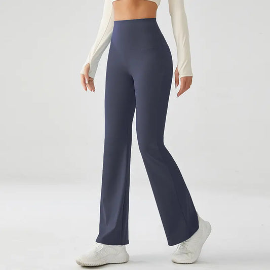 Electric Blue Luxe High Rise Flare Yoga Pants