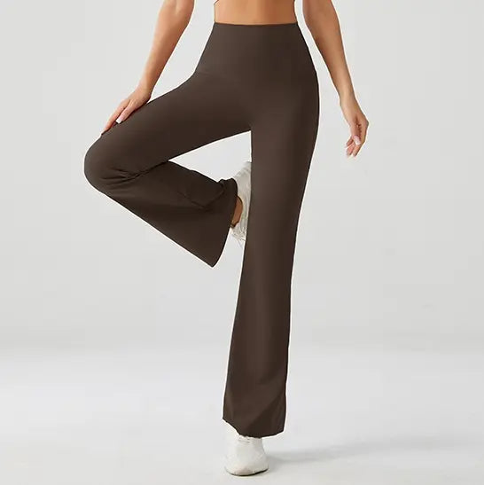 Terra Brown Luxe High Rise Flare Yoga Pants – XFyt