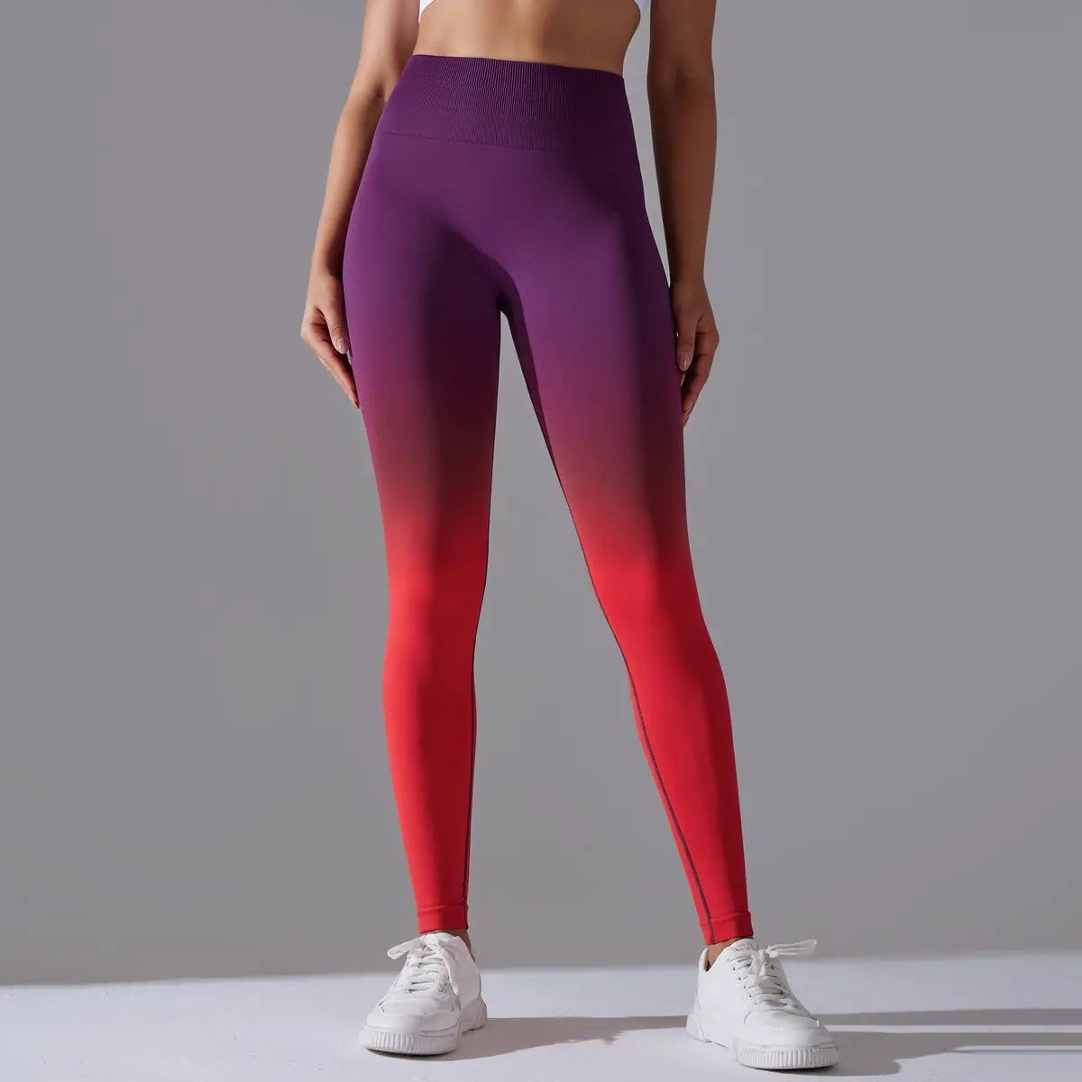 Crimson Red High Waist Seamless Yoga Pants