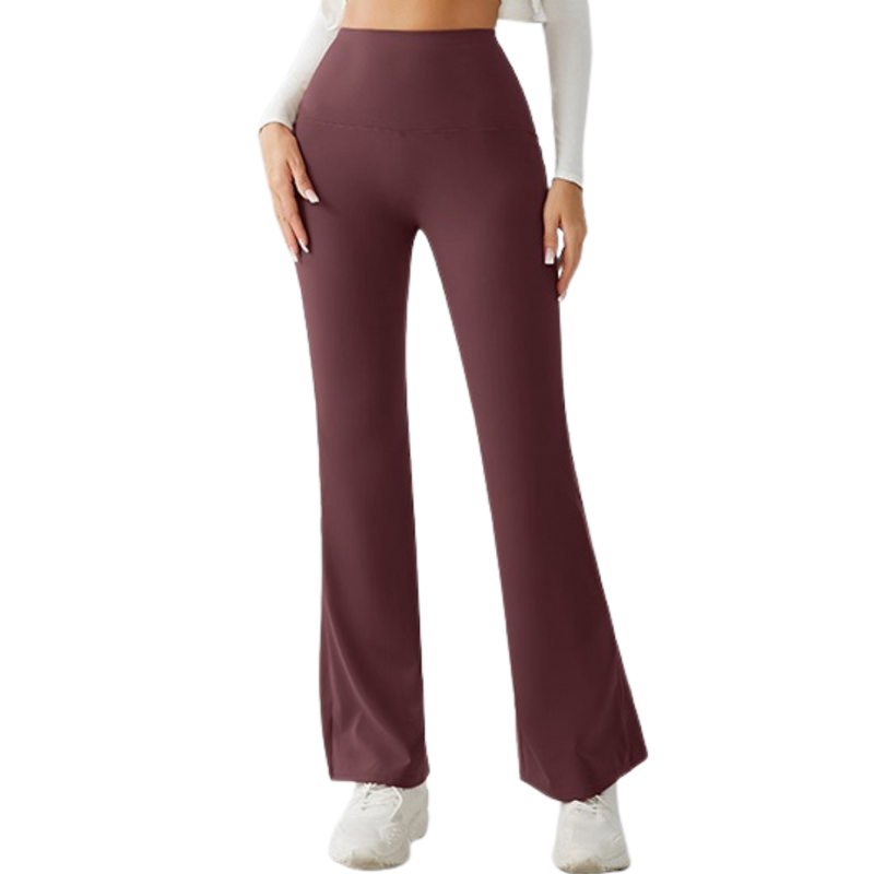 Velvet Wine Flared Yoga Pants