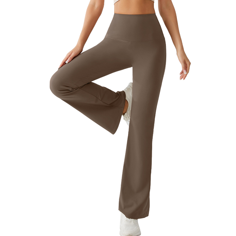 Sandy brown Flared Yoga Pants