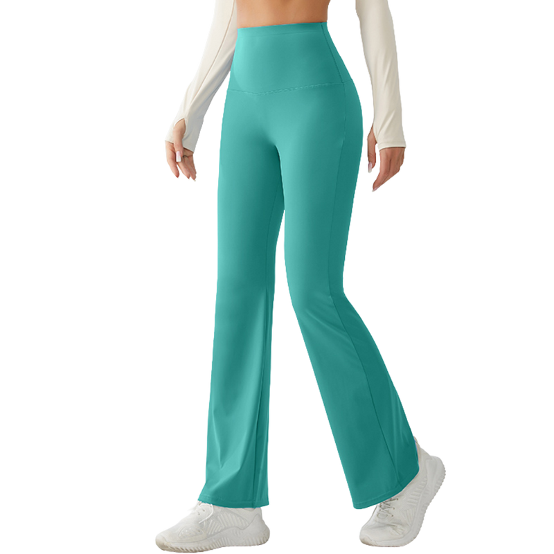 Tropical Teal Flared Yoga Pants