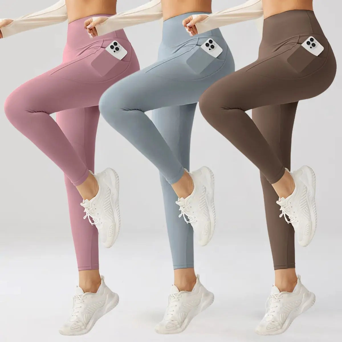 Pack of 3 OG Yoga Pants Light (Pink Beige Blue)