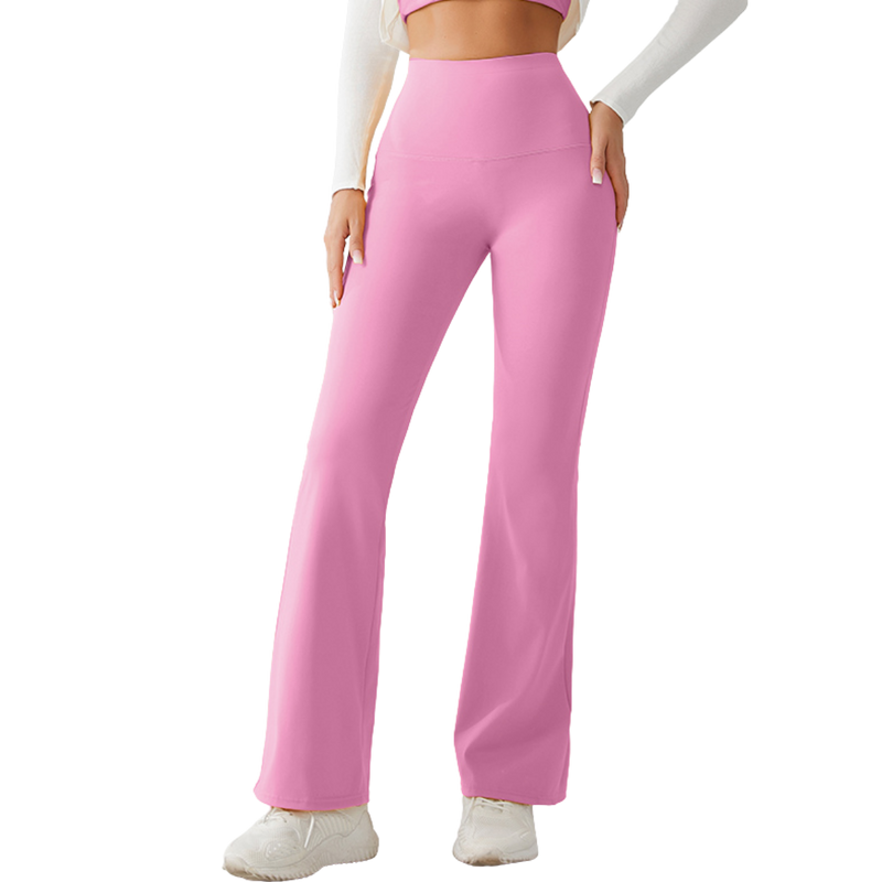 Rosy Pink Flared Yoga Pants