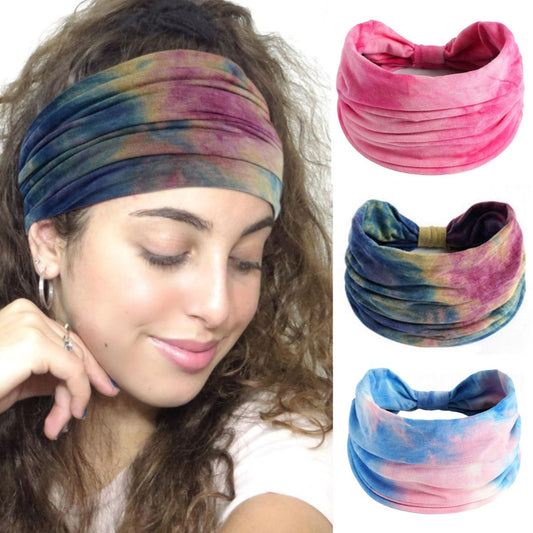 Tie Dye Hairbands Pack of 3 : Blaze Mix