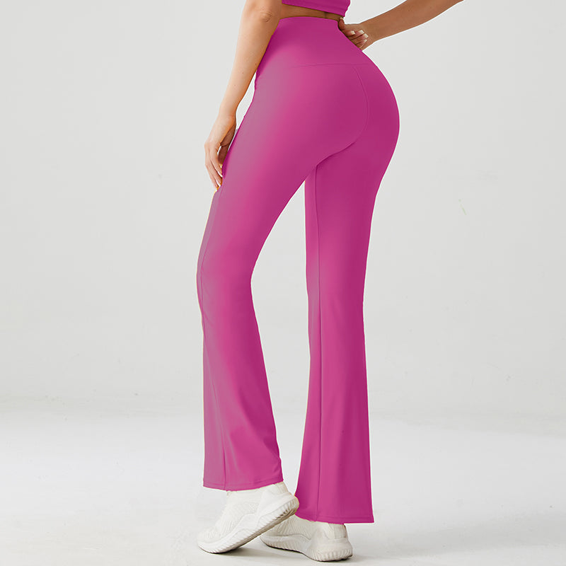 Berry Pink Luxe High Rise Flare Yoga Pants