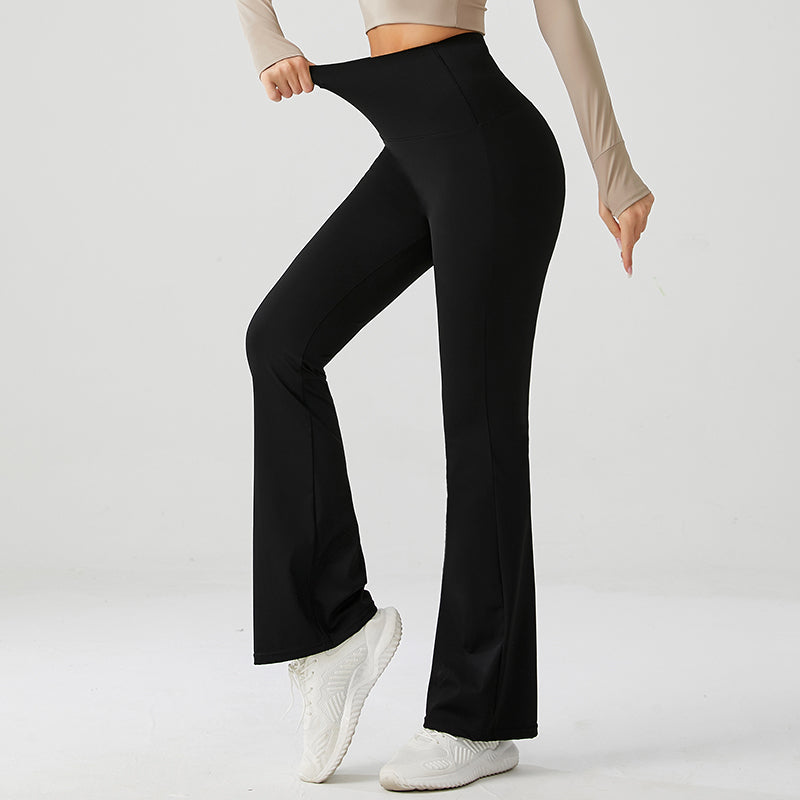 Chic Black Luxe High Rise Flare Yoga Pants