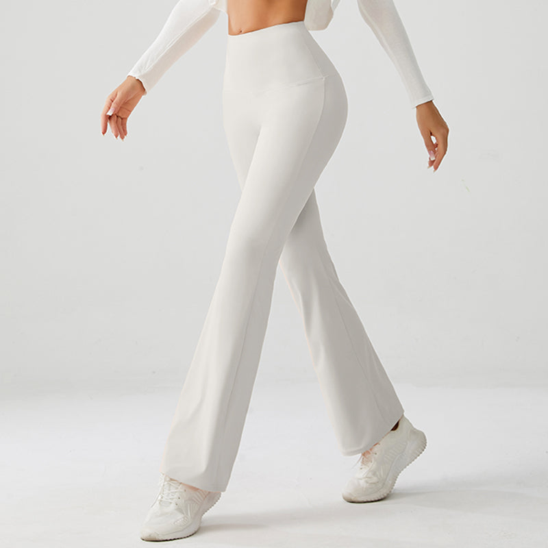 Ivory White Luxe High Rise Flare Yoga Pants