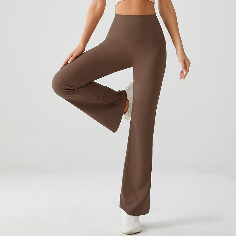 Mocha Brown Luxe High Rise Flare Yoga Pants