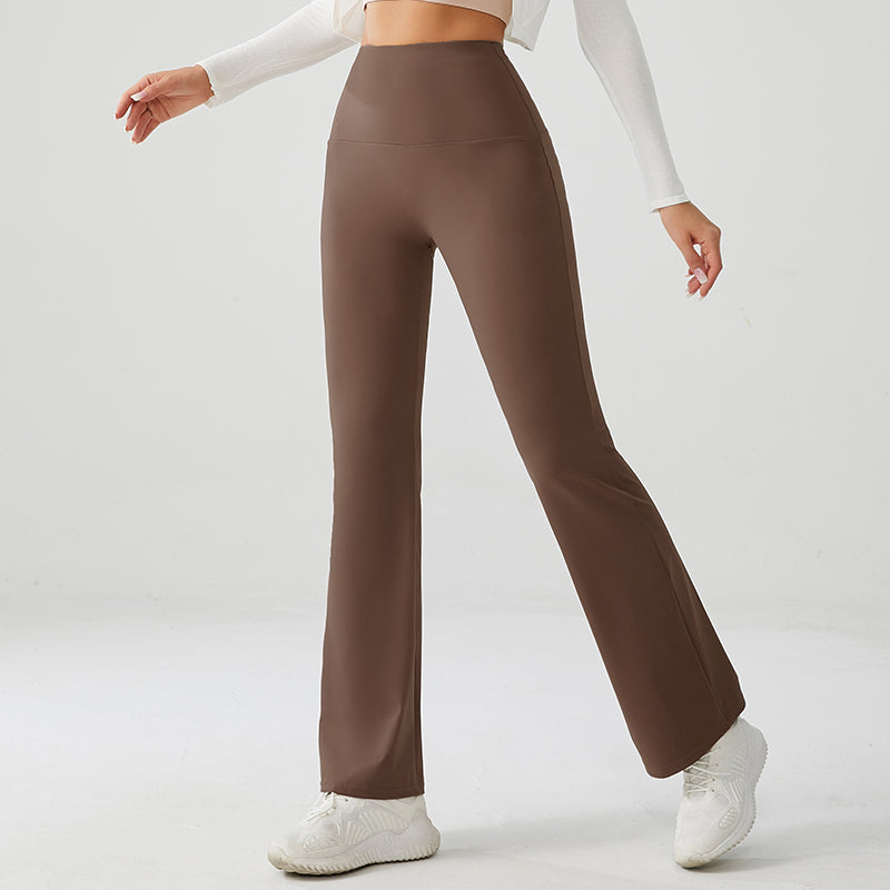 Mocha Brown Luxe High Rise Flare Yoga Pants