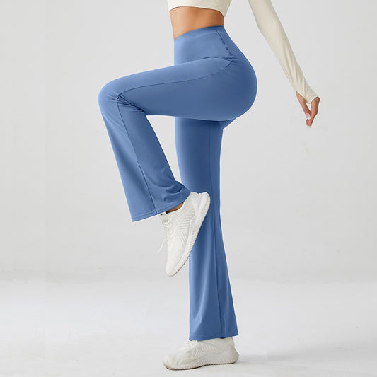 Ocean Blue Luxe High Rise Flare Yoga Pants