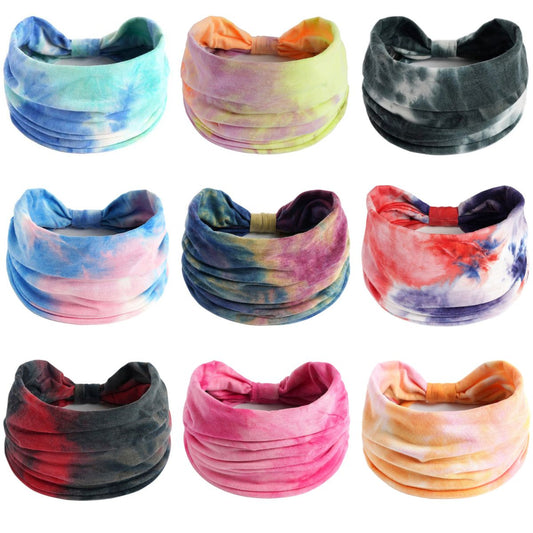 Year End Special Sale - Pack of 9 Tie Dye Hairbands : Limited Edition