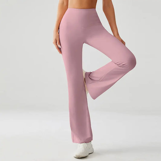 Petal Pink High Rise Flare Yoga Pants