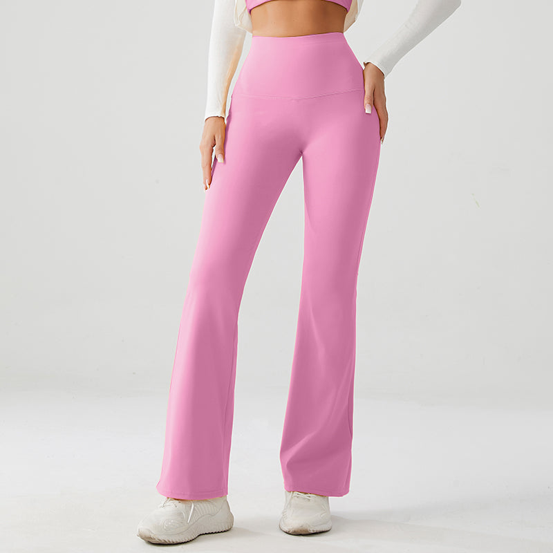 Rosy Pink Luxe High Rise Flare Yoga Pants