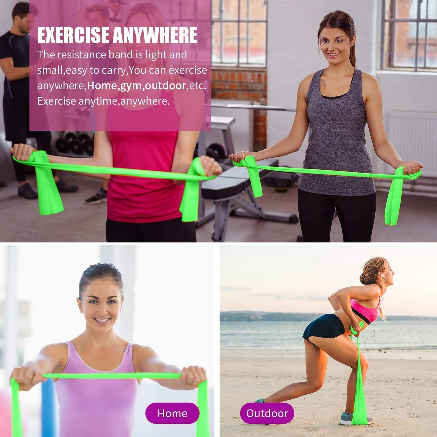 Medium Resistance Pilates Flex Band - 15 to 20 Lbs
