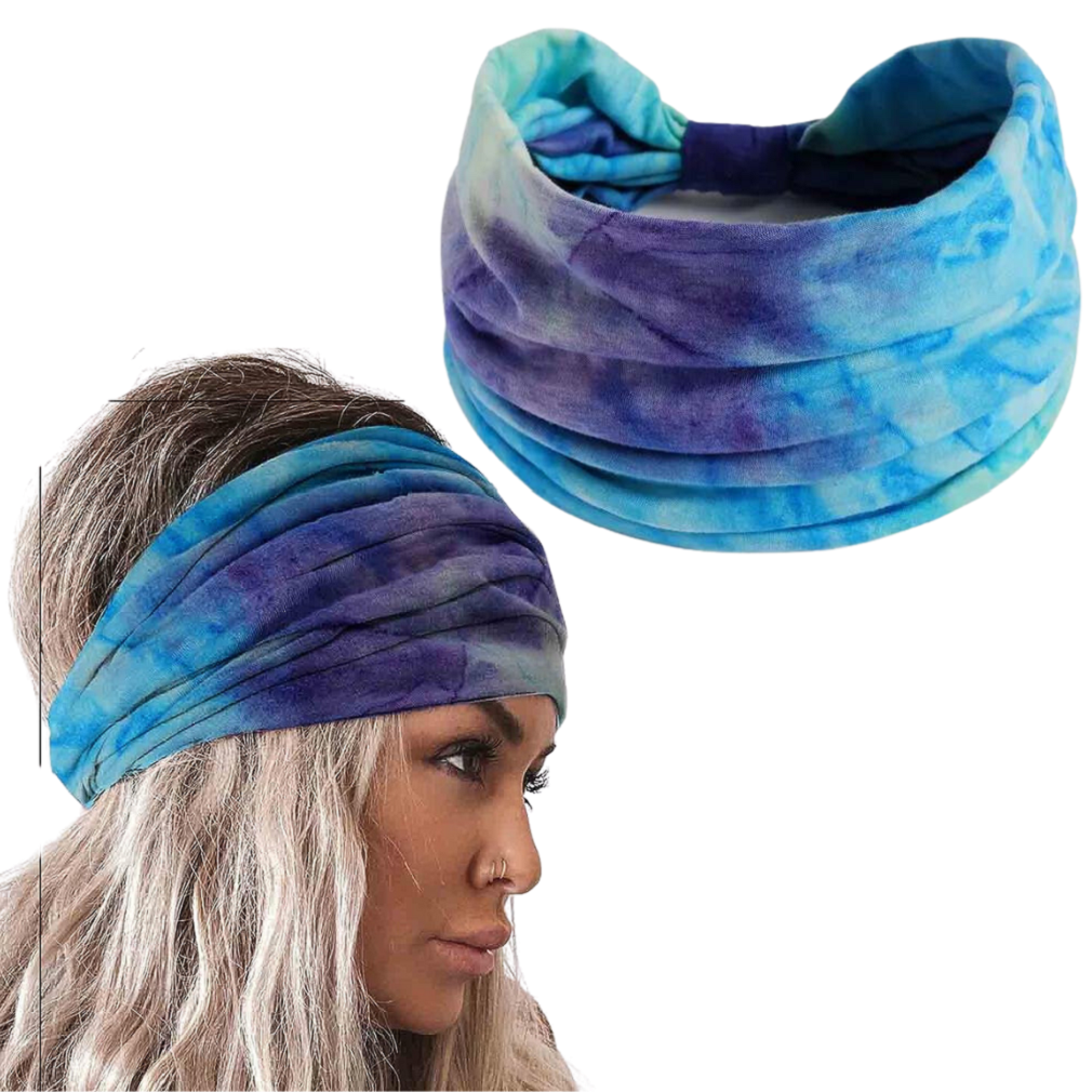  XFyt super soft wide Tie Dye sweat workout gym sports hairband for women girls