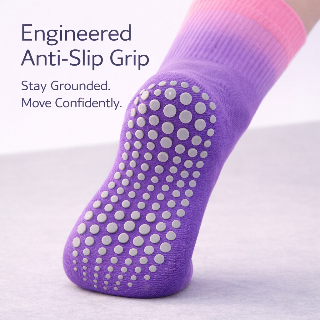 Lavender Mist FlowFade Grip Socks