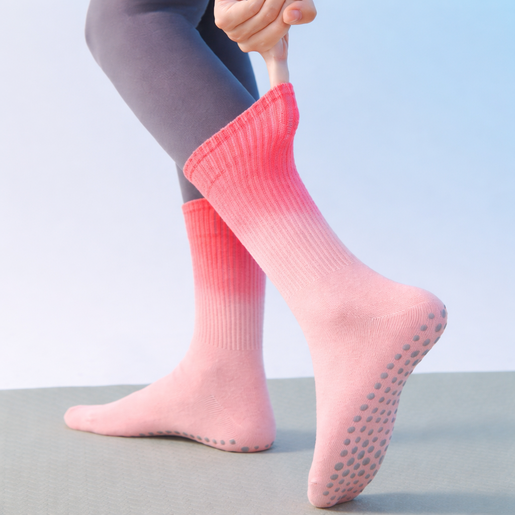 Sunset Blush FlowFade Grip Socks