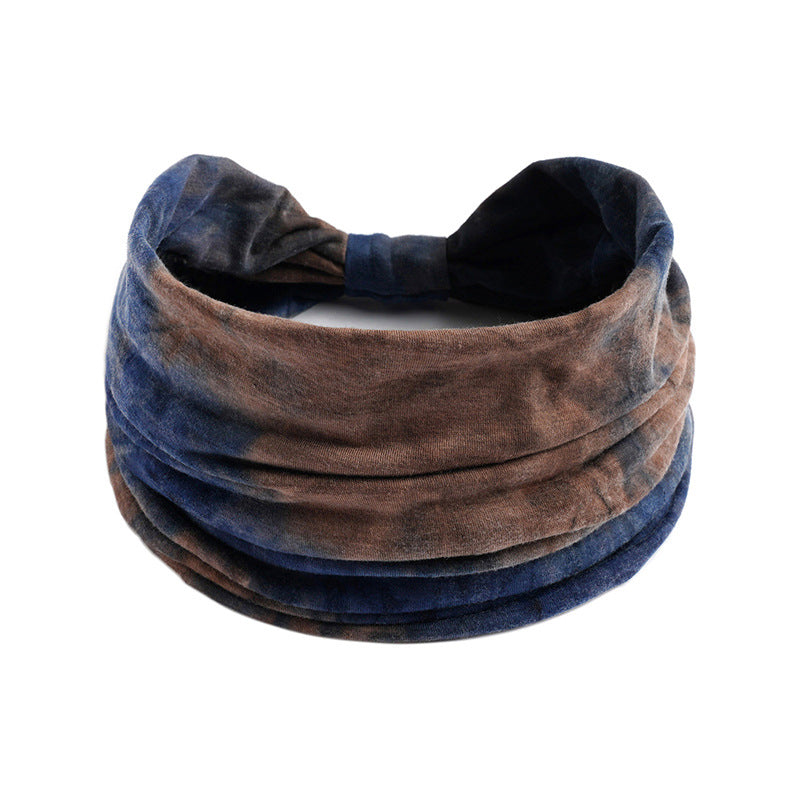 Tie Dye Hair Band : Indigo Earth Shade