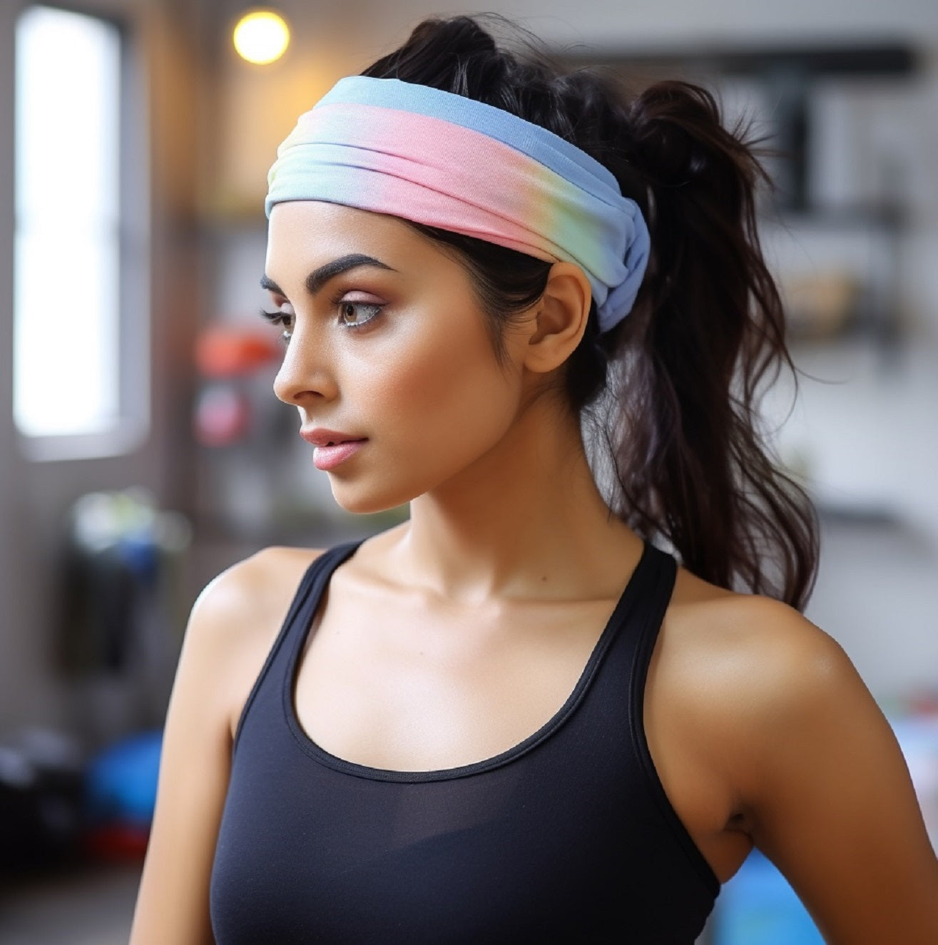  XFyt super soft wide Tie Dye sweat workout gym sports hairband for women girls