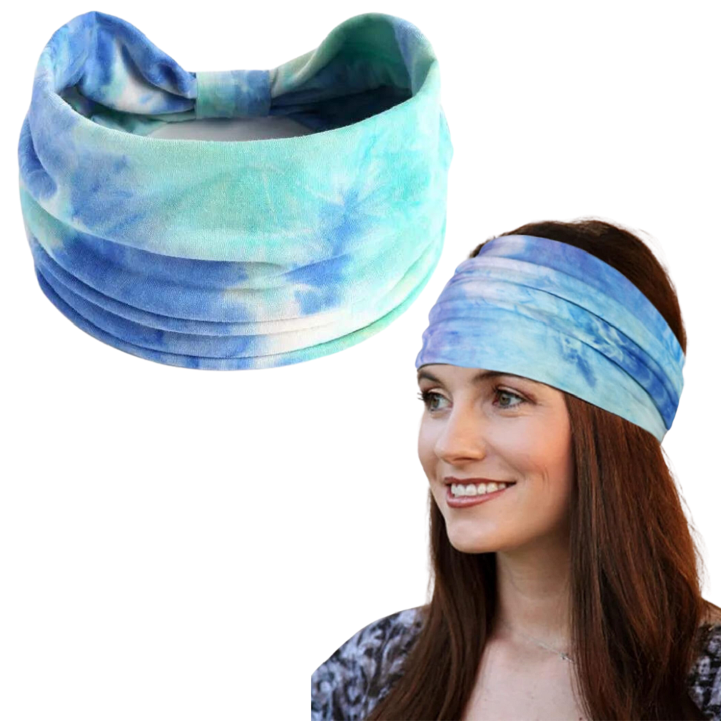 Tie Dye Hair Band : Light Blue Shade