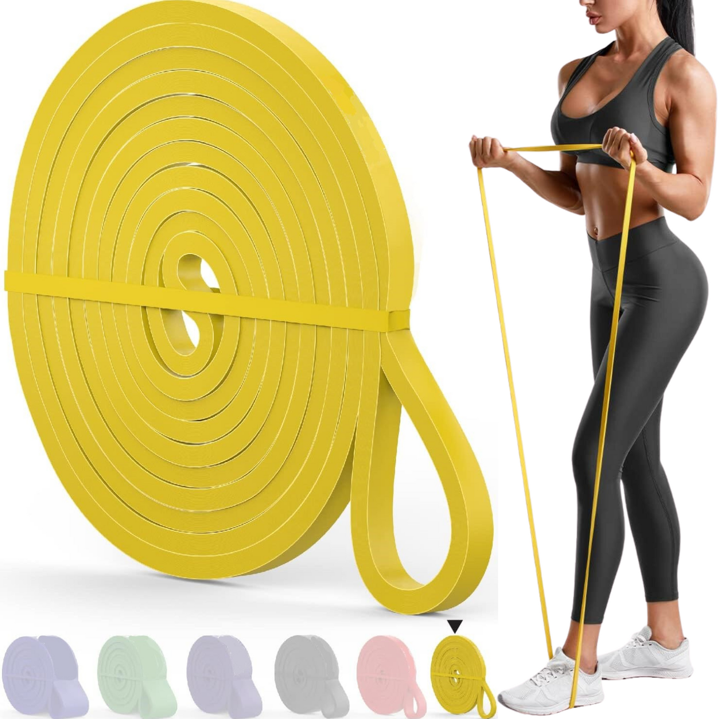 Pull up Resistance Loop Bands - Yellow - 5 to 15 Lbs
