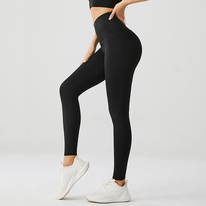 Pack of 2 Crossover V-Waist Dark Yoga Pants (Black n Grey)