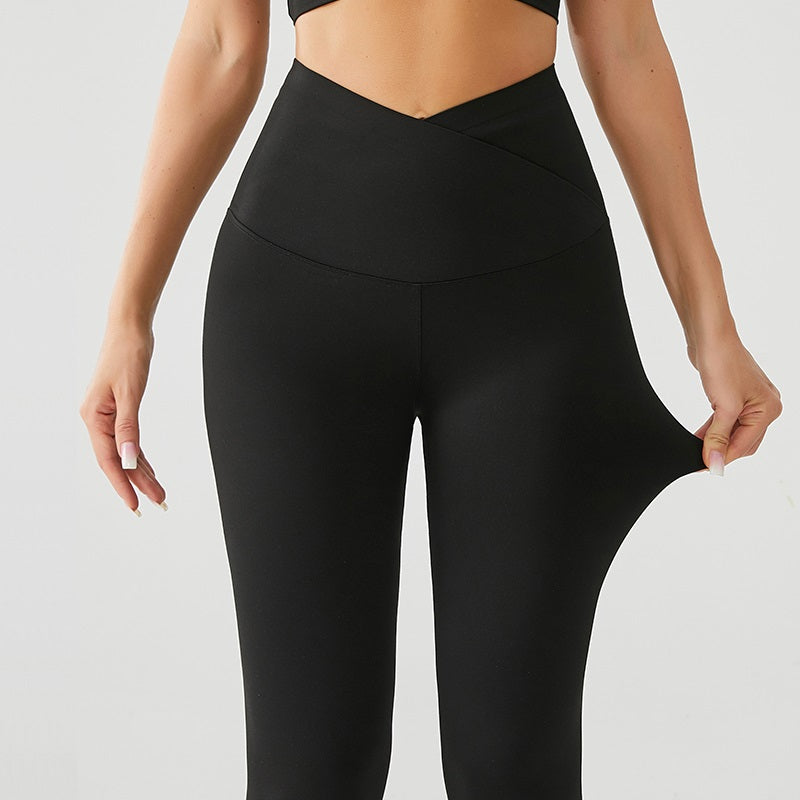 Pack of 2 Crossover V-Waist Dark Yoga Pants (Black n Grey)