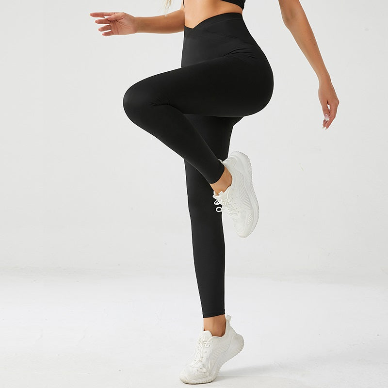 Pack of 2 Crossover V-Waist Dark Yoga Pants (Black n Grey)
