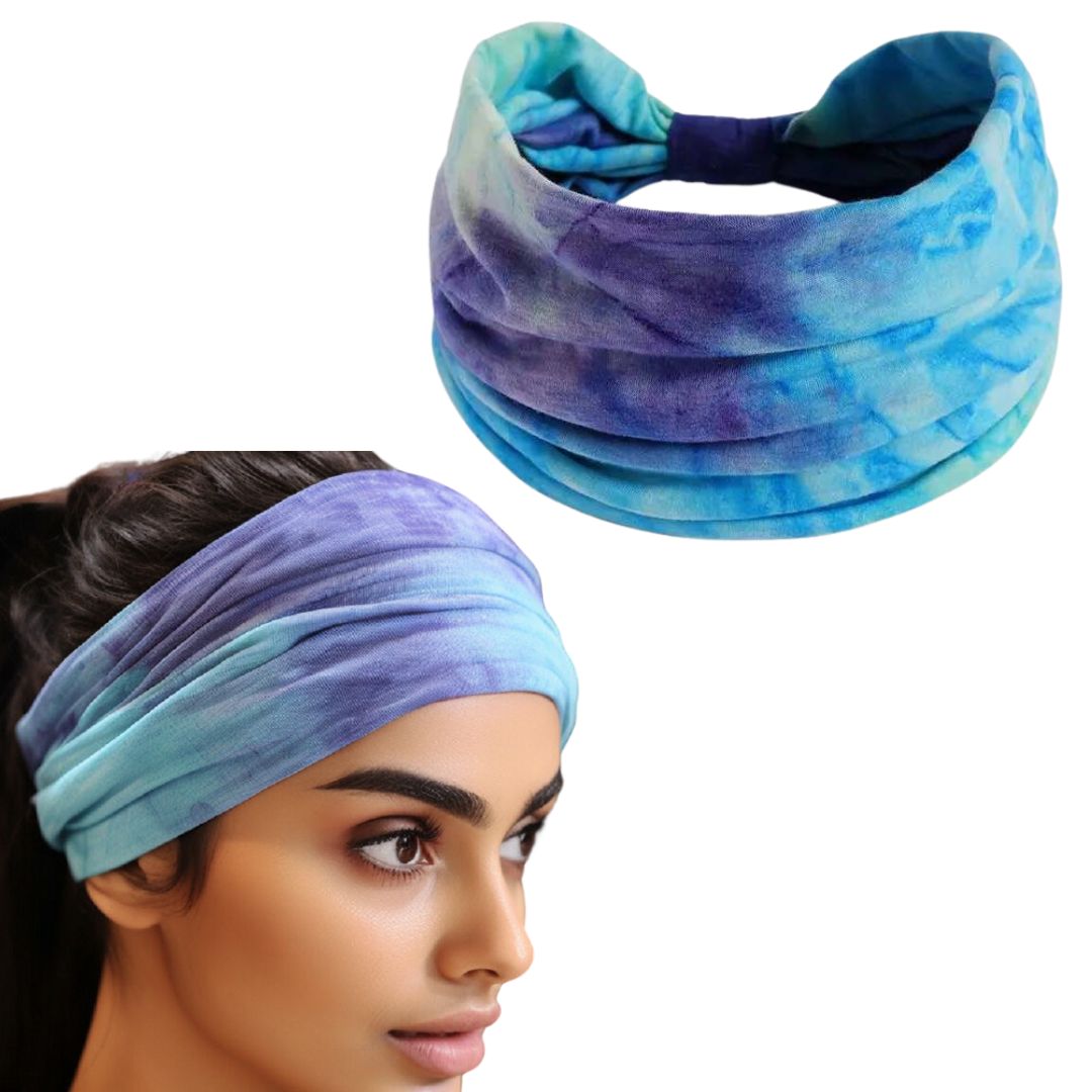 Tie Dye Hair Band : Dark Blue Shade