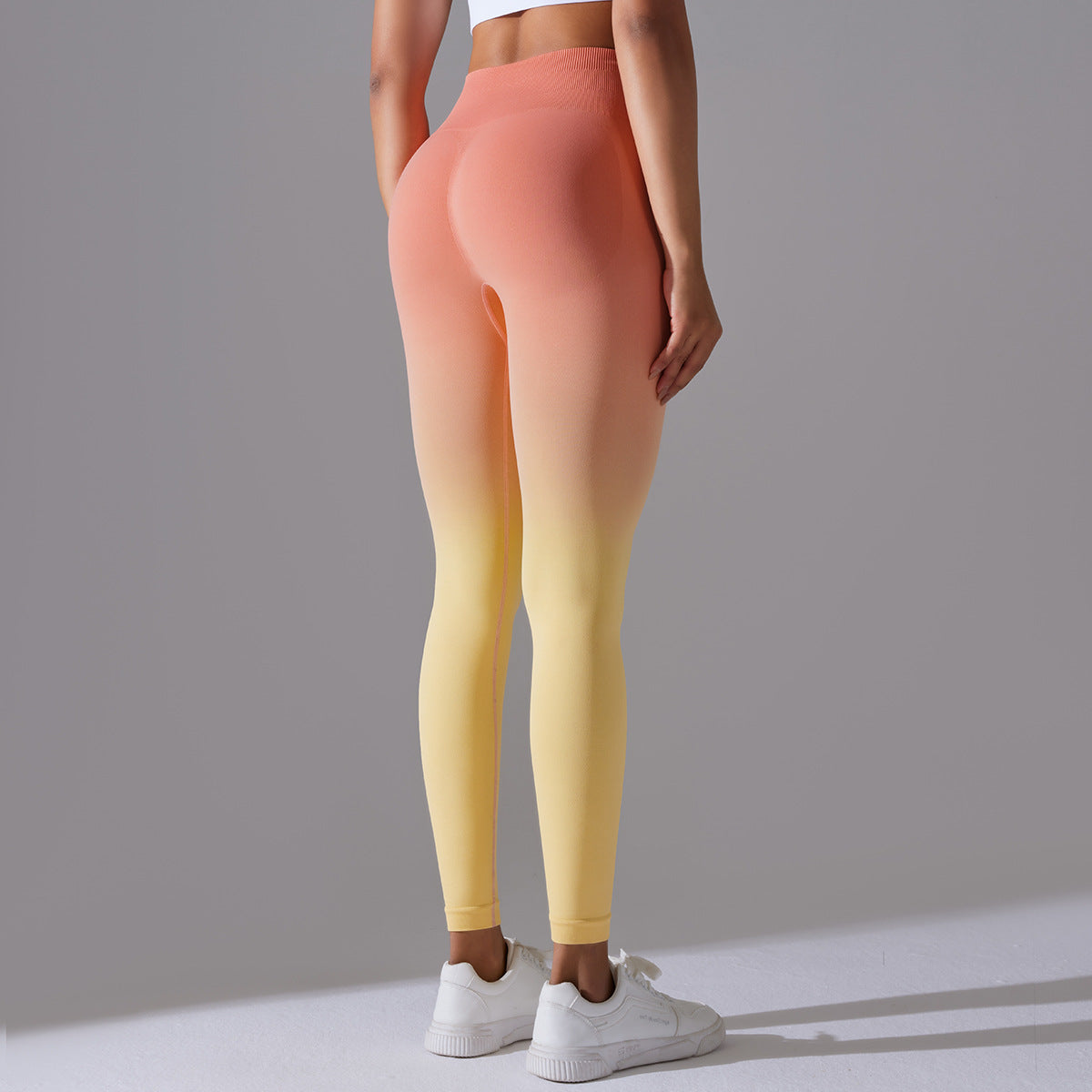 Orange Glow High Waist Seamless Yoga Pants
