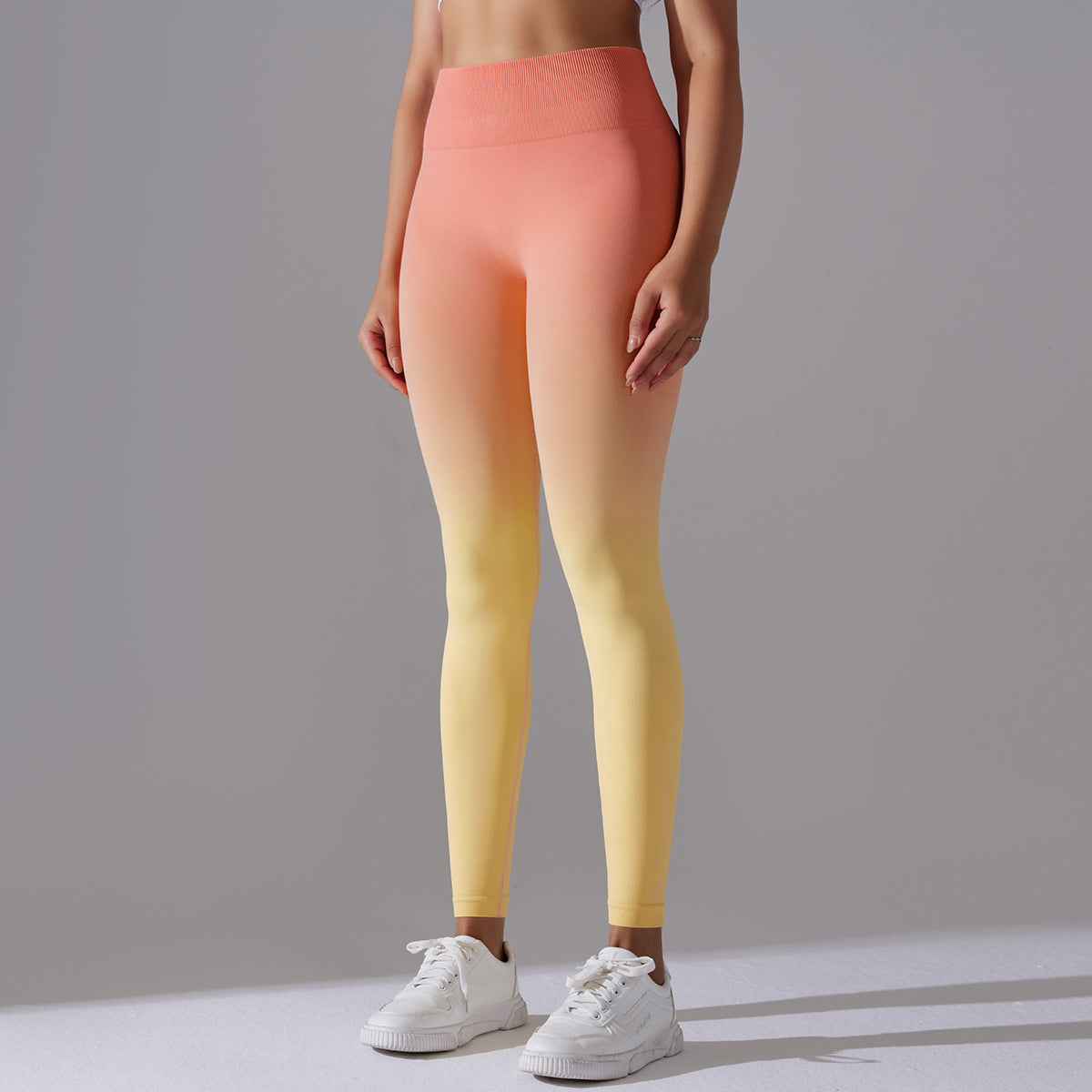 Orange Glow High Waist Seamless Yoga Pants