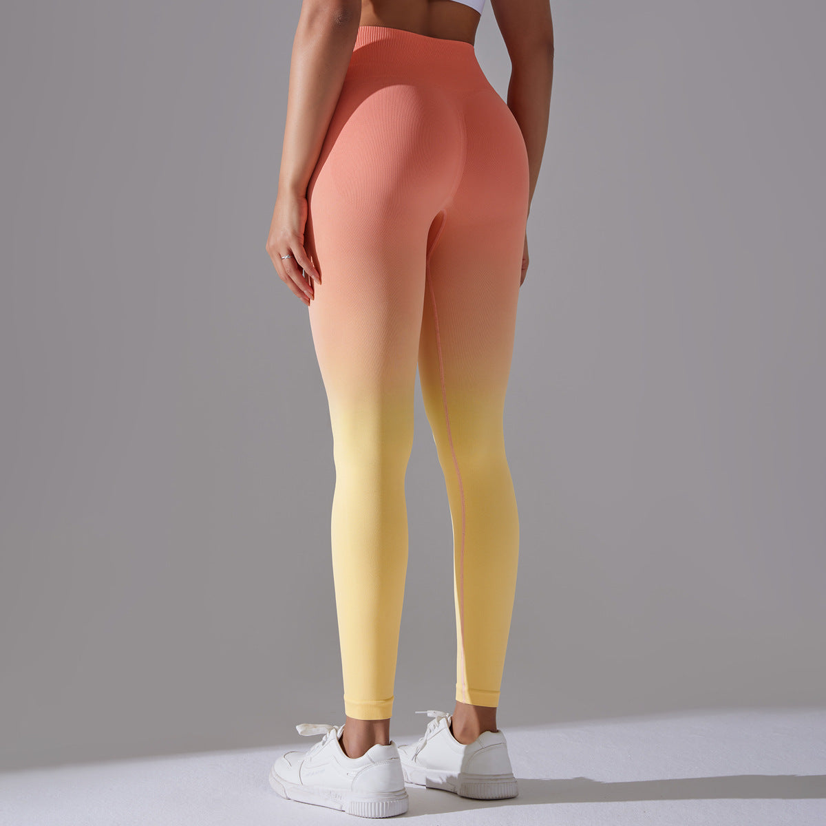 Orange Glow High Waist Seamless Yoga Pants