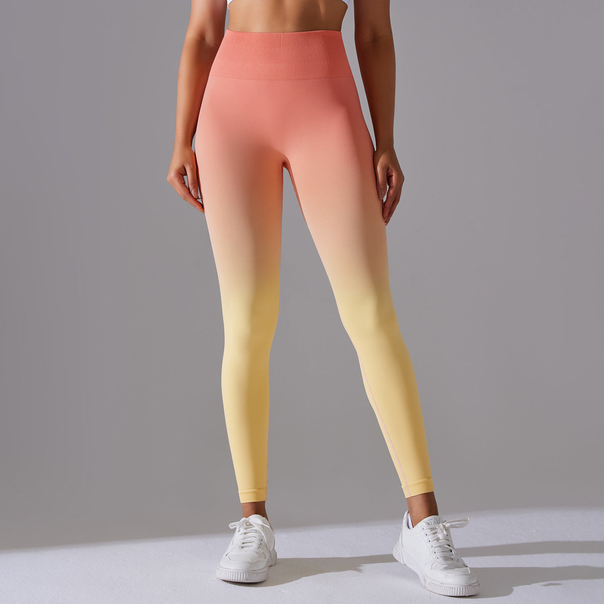 Orange Glow High Waist Seamless Yoga Pants