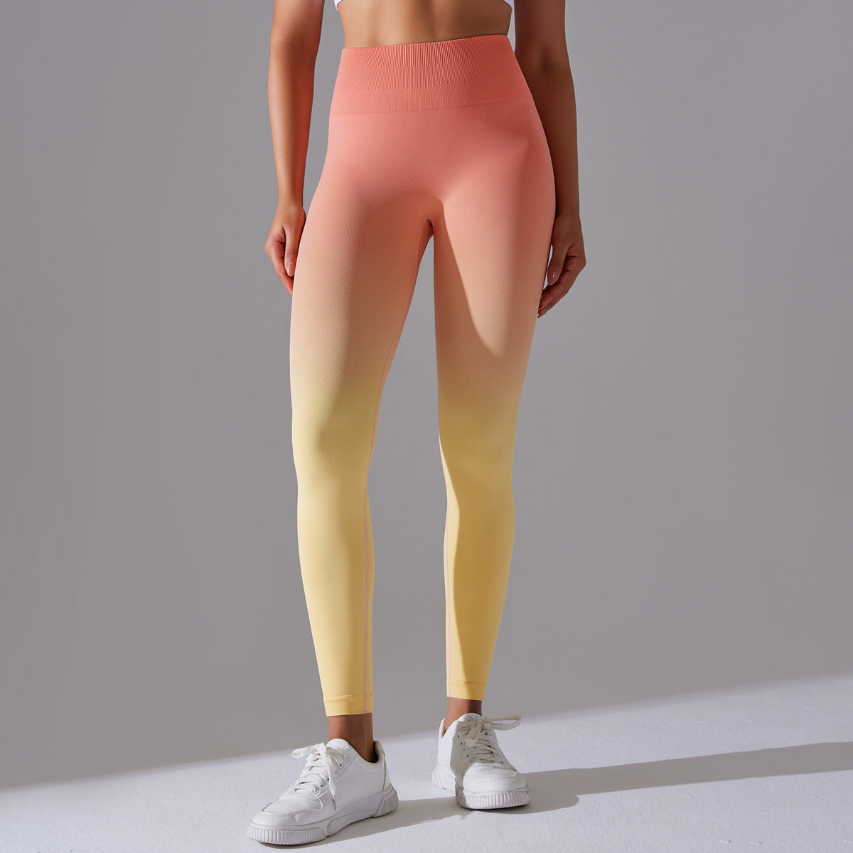 Orange Glow High Waist Seamless Yoga Pants