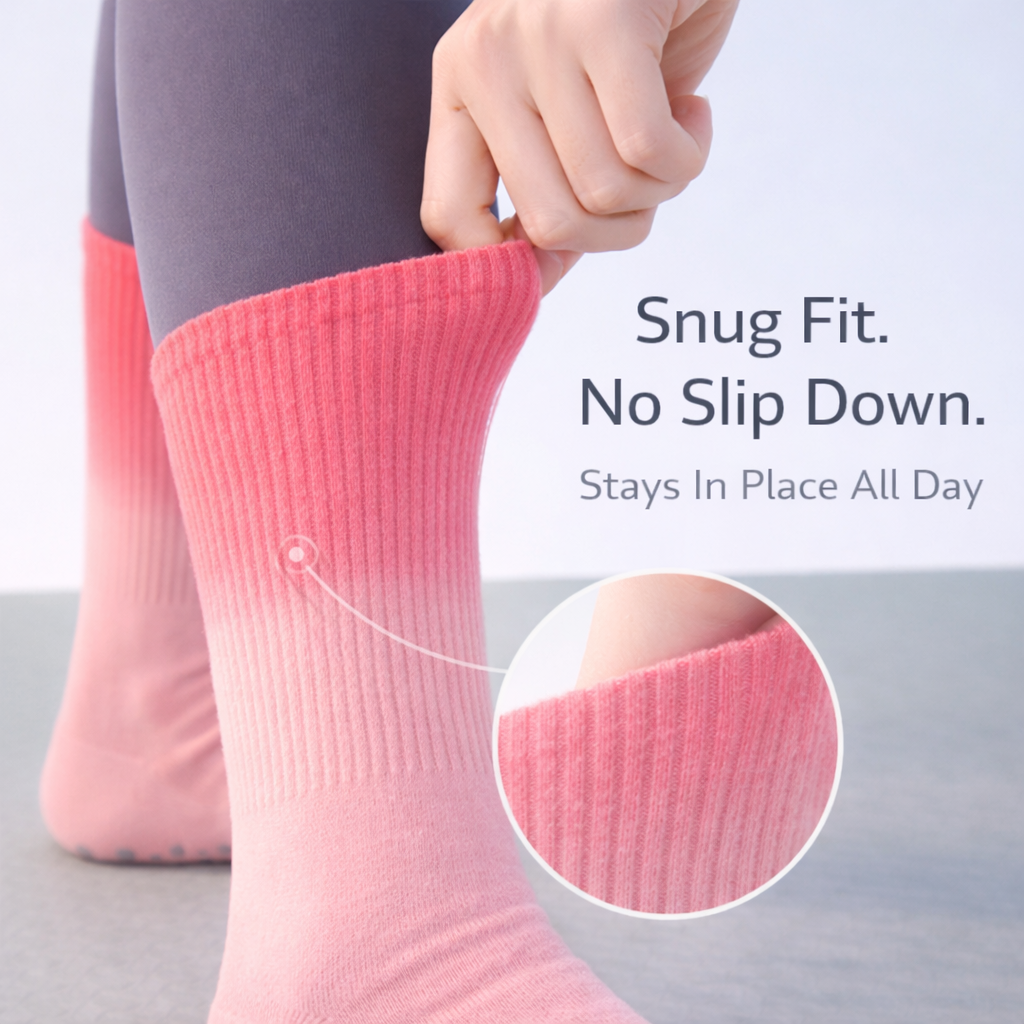 Sunset Blush FlowFade Grip Socks