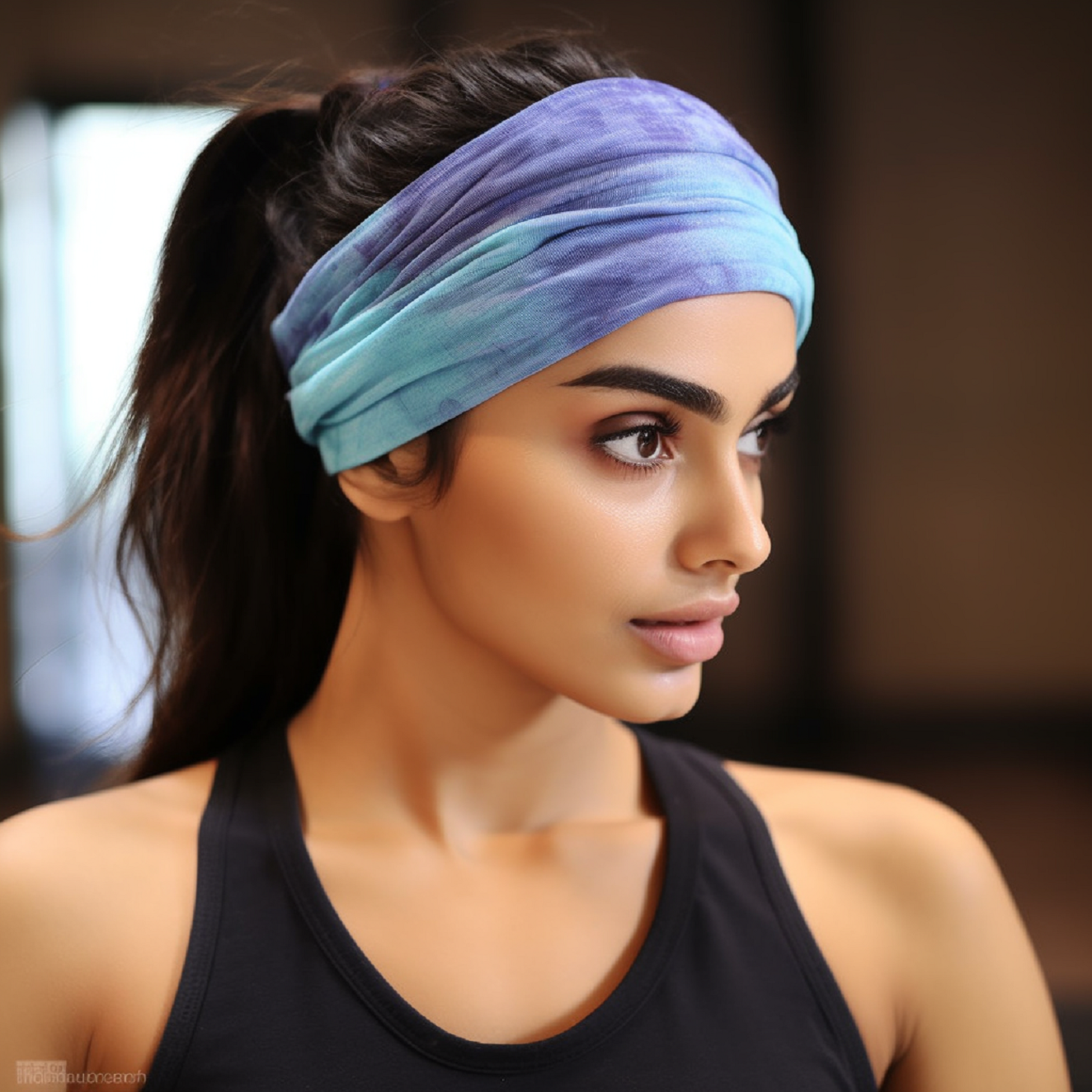 Tie Dye Hair Band : Dark Blue Shade