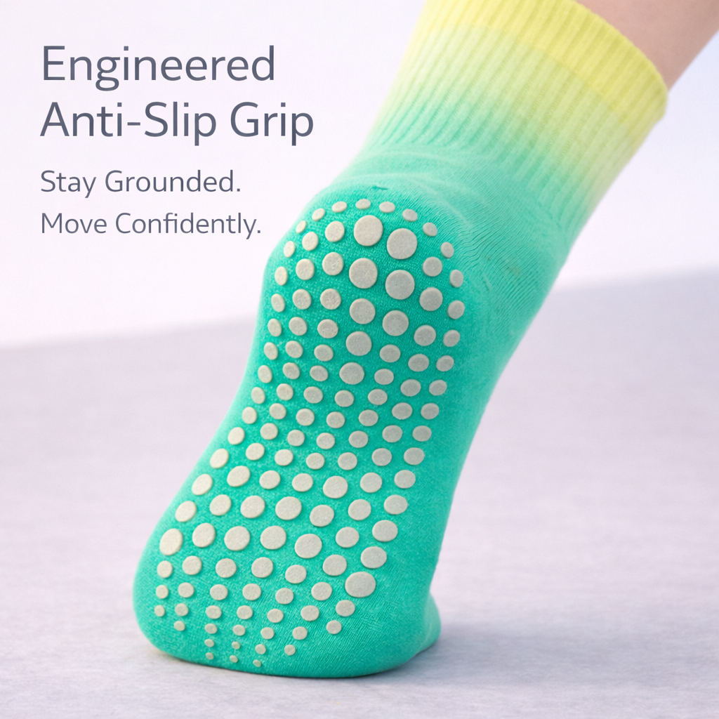 Lime Zest FlowFade Grip Socks