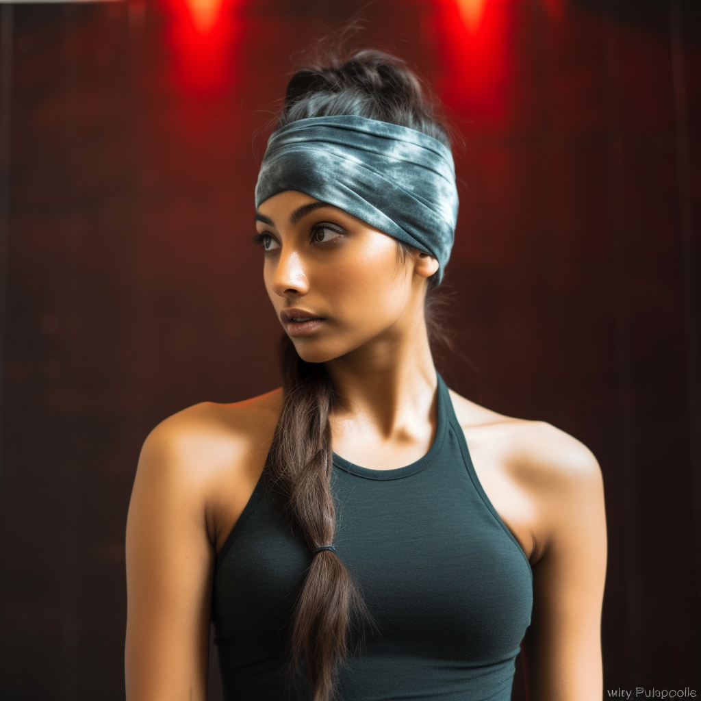  Black XFyt super soft wide Tie Dye sweat workout gym sports hairband for women girls