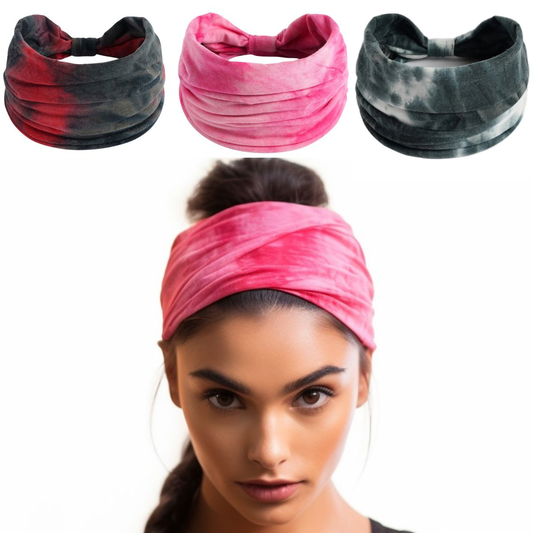 Tie Dye Hairbands Pack of 3 : Bold Mix