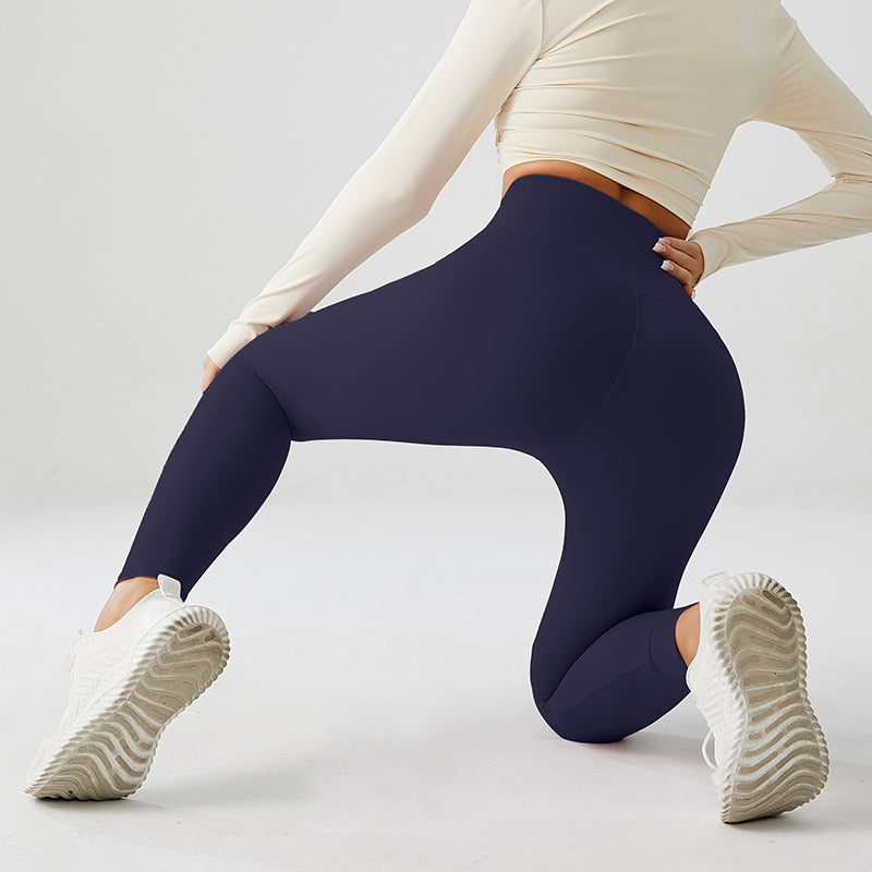 Pack of 2 Crossover V-Waist Earth Yoga Pants (Red & Navy)