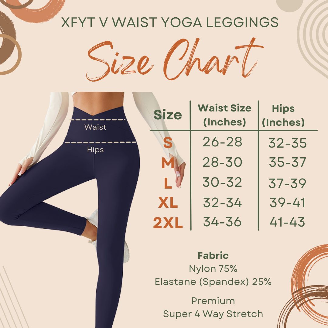 Pack of 2 Crossover V-Waist Earth Yoga Pants (Red & Navy)