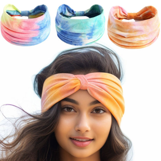 Tie Dye Hairbands Pack of 3 : Belle Mix