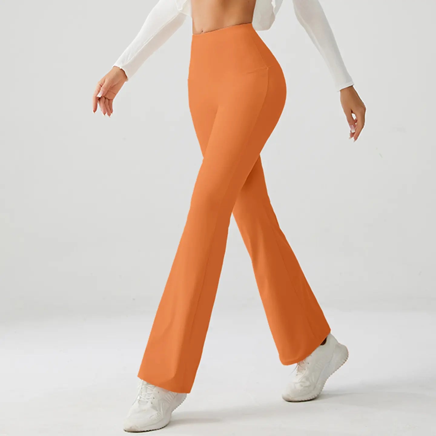 Burnt Orange High Rise Flare Yoga Pants