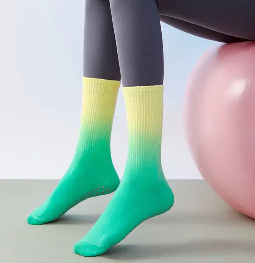Lime Zest FlowFade Grip Socks