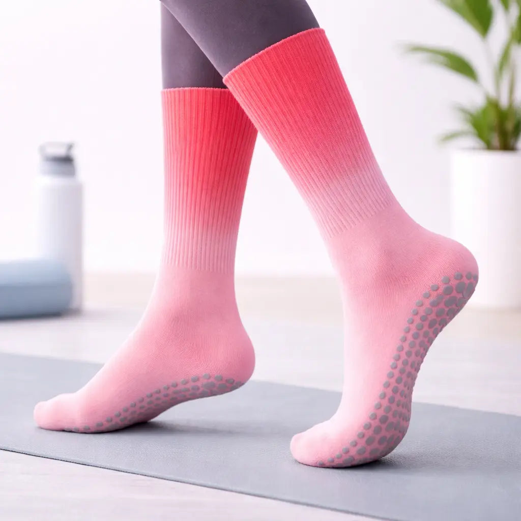 Sunset Blush FlowFade Grip Socks