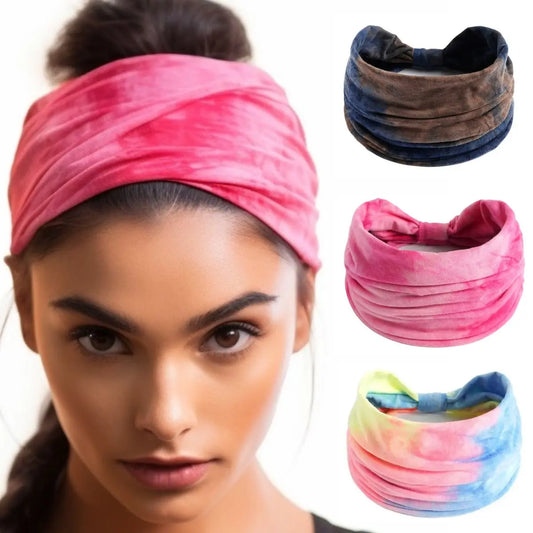 Tie Dye Hairbands Pack of 3 : Boho Mix