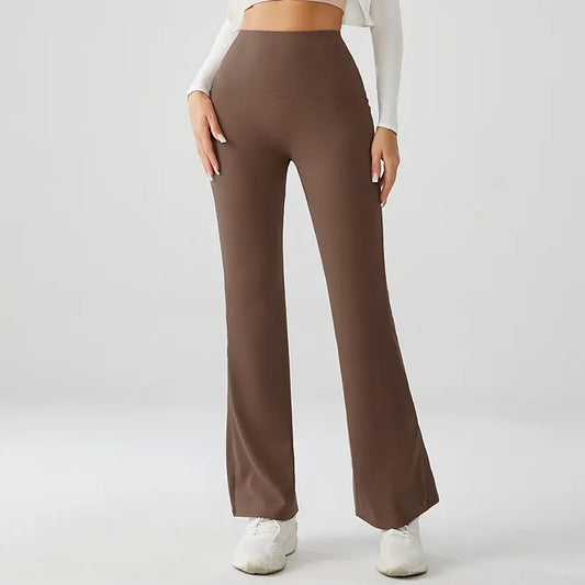 Mocha Brown Luxe High Rise Flare Yoga Pants